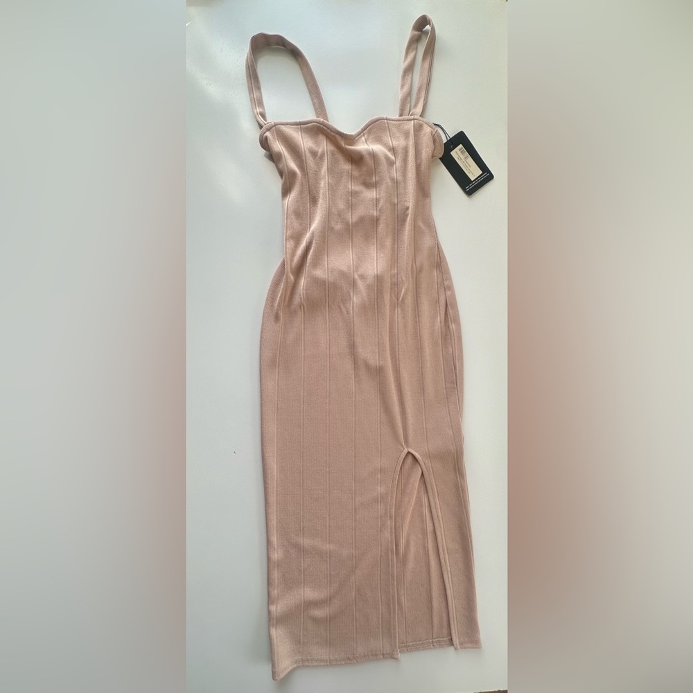 Stone Bandage Lace Up Back Midi Dress - 10